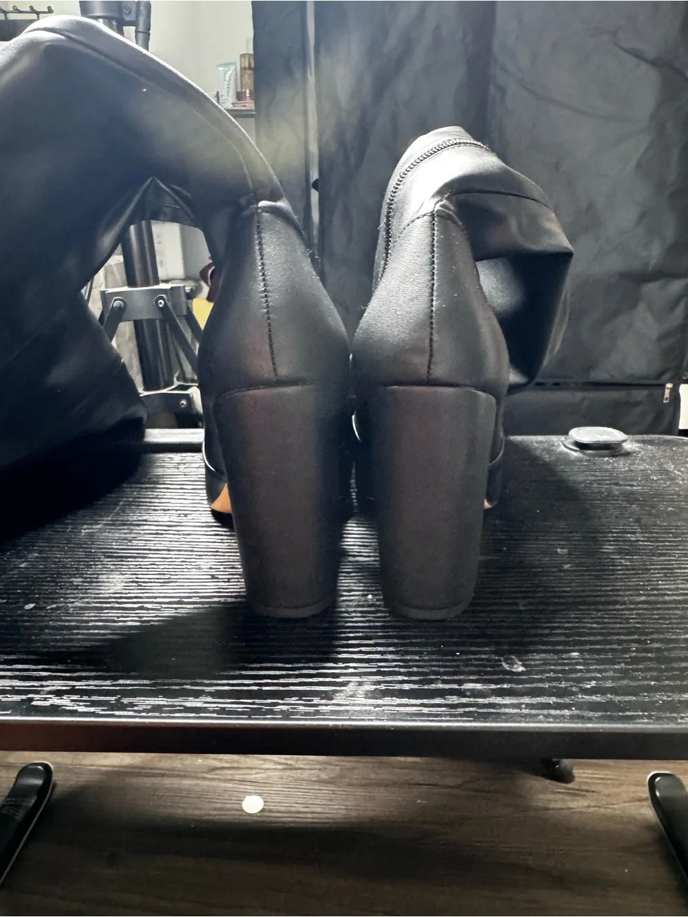 Aldo Black Mid-Calf Heeled Boots